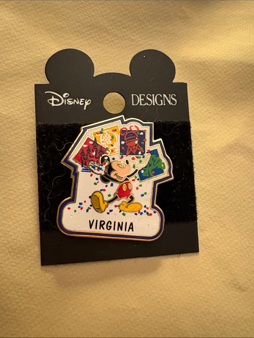 Virginia Mickey Mouse Enamel Pin - Multicolor